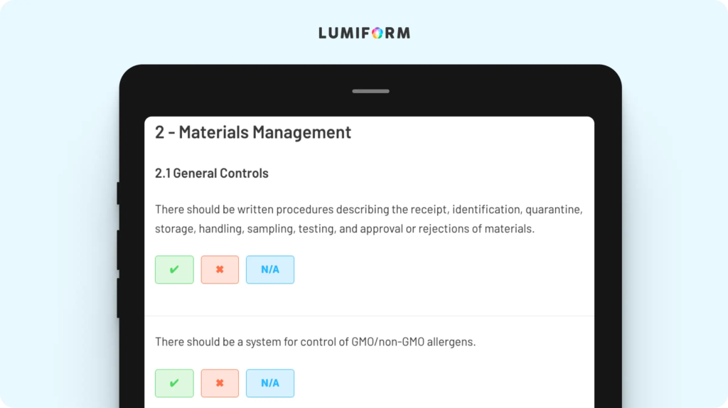 GMP audit checklist