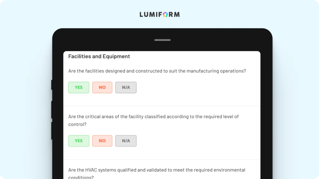 GMP audit checklist for medical devices