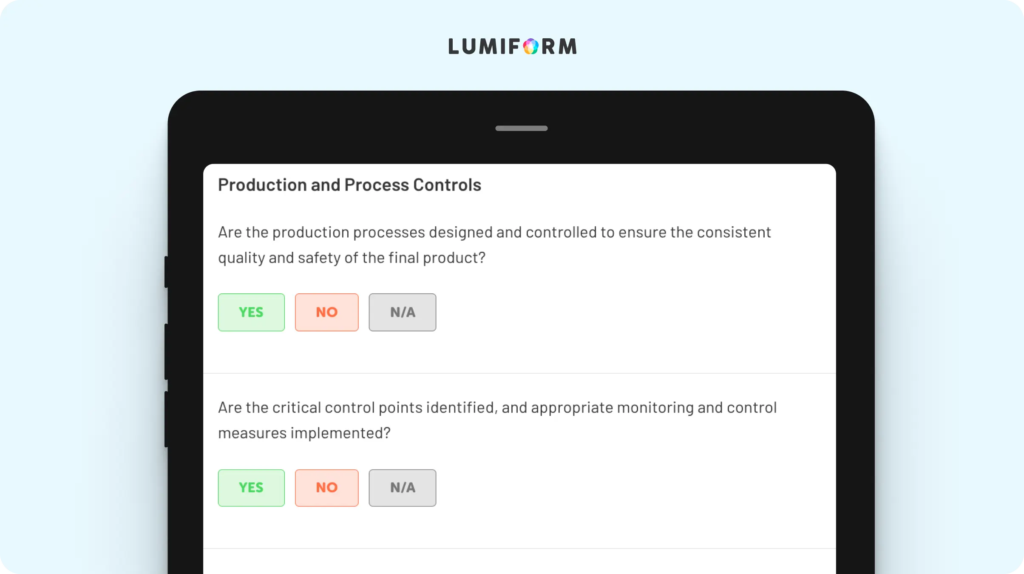 GMP in food industry checklist
