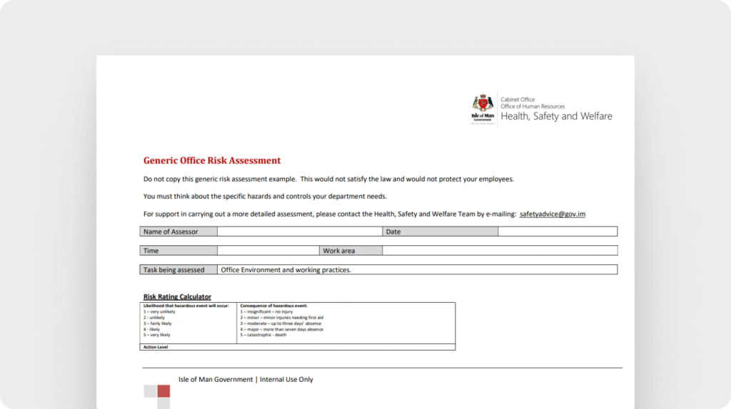 Generic office risk assessment (hr.gov.im)