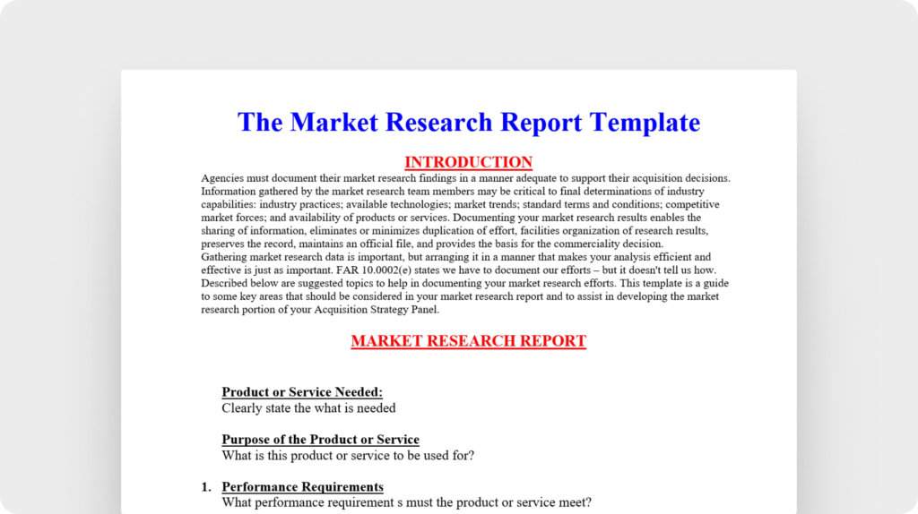 Market research report template (buy.gsa.gov)