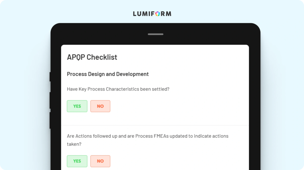 APQP checklist