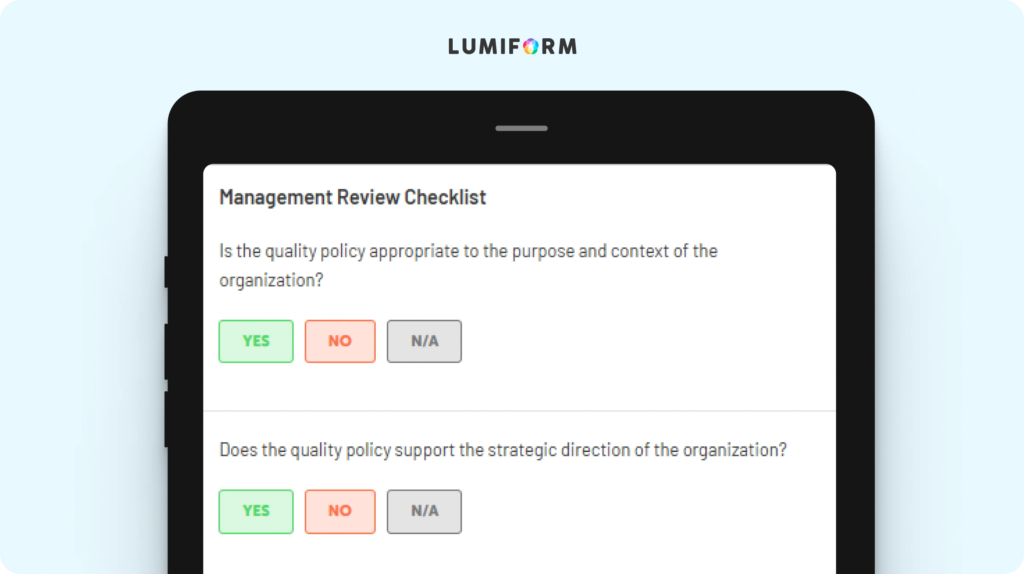 ISO 9001 management review template