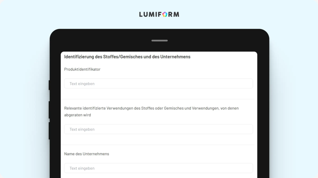 EU Sicherheitsdatenblatt Vorlage