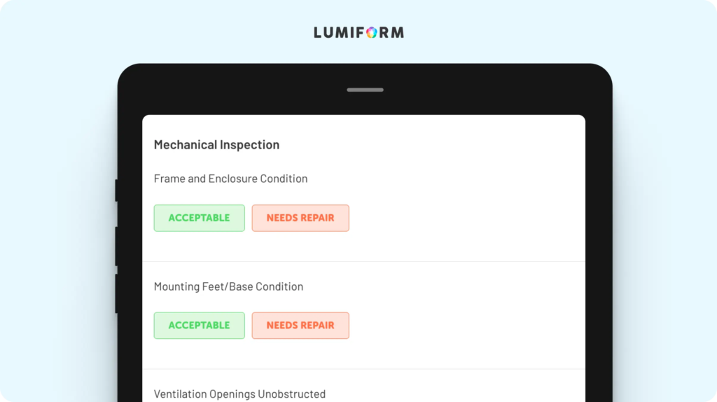 Generator factory acceptance test checklist