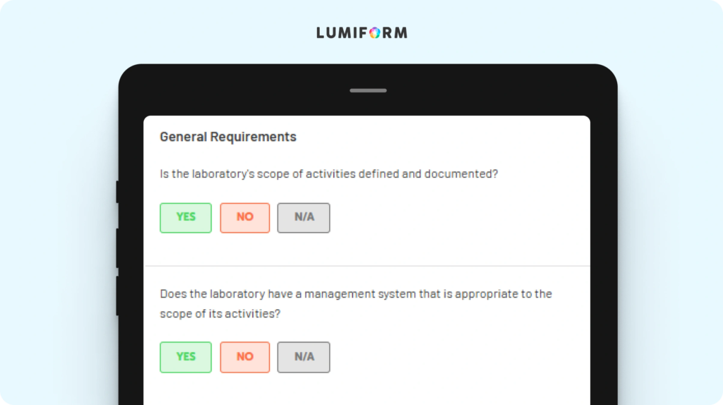 ISO 17025 gap analysis checklist
