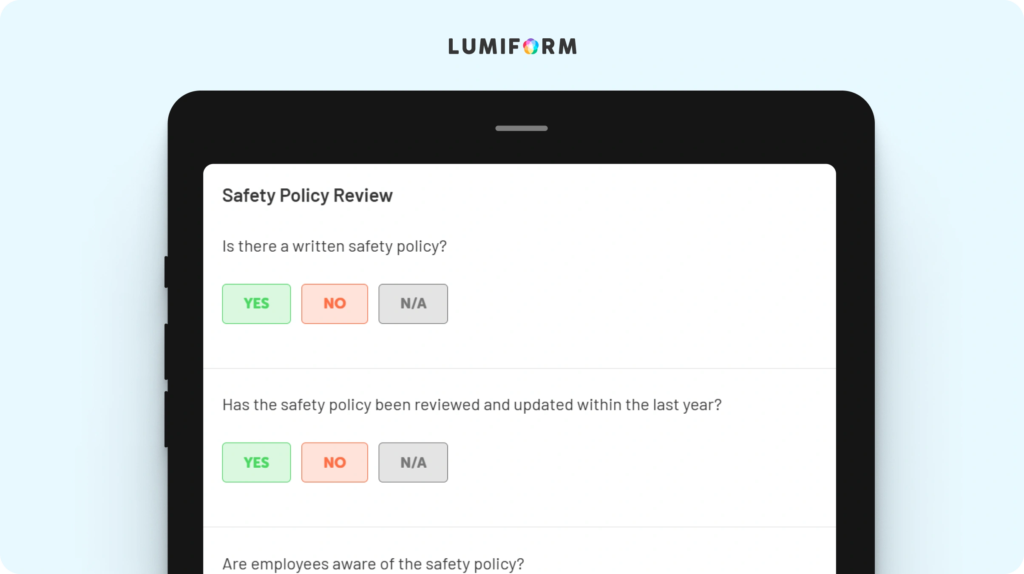 Industrial safety audit checklist