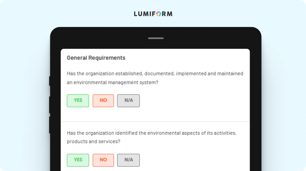 ISO 14001 gap analysis checklist