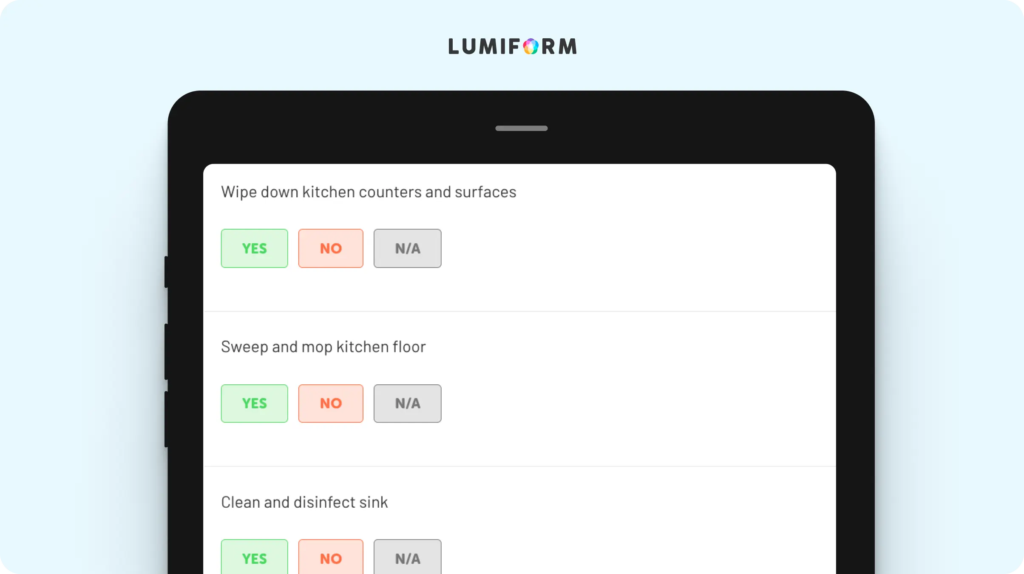 Kitchen cleaning schedule template