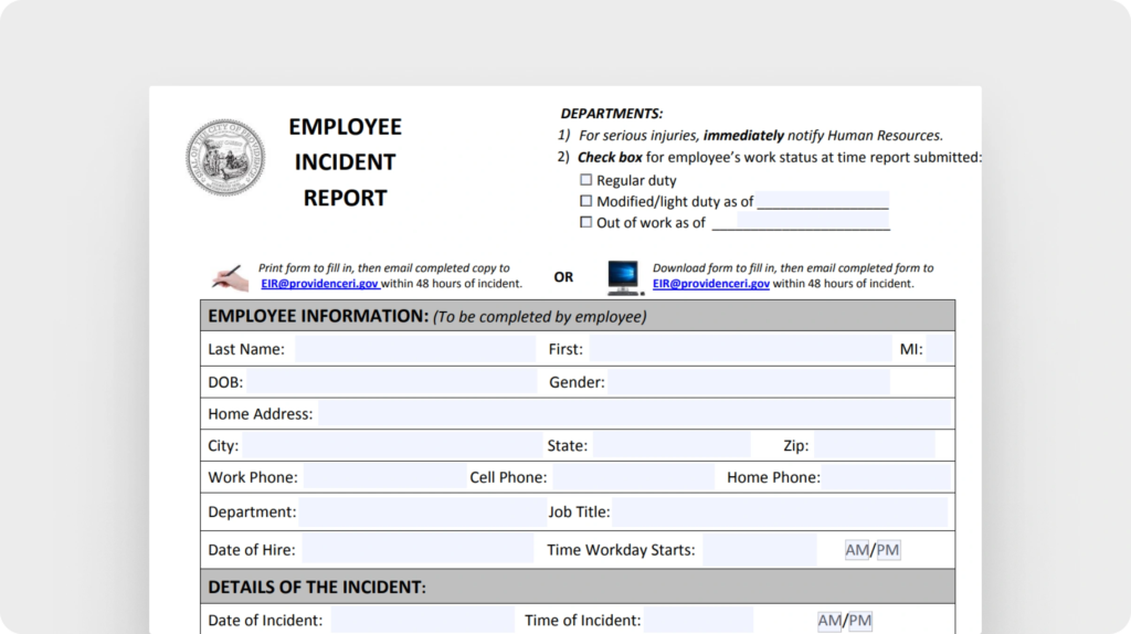 Employee incident report (providenceri.gov)
