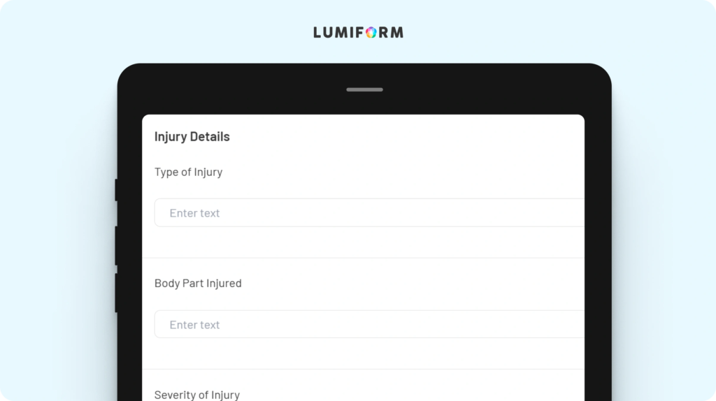Employee injury incident report form