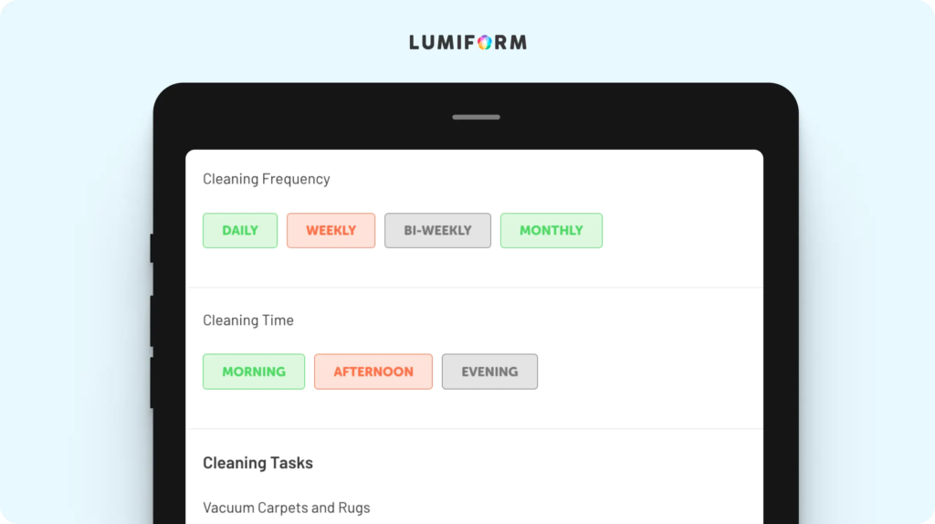 Office cleaning schedule template