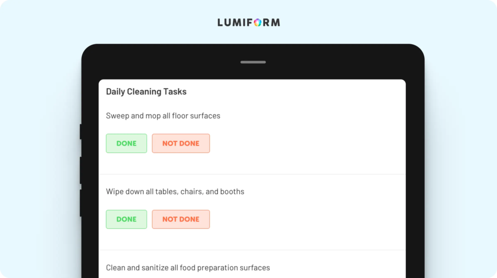 Restaurant cleaning schedule template
