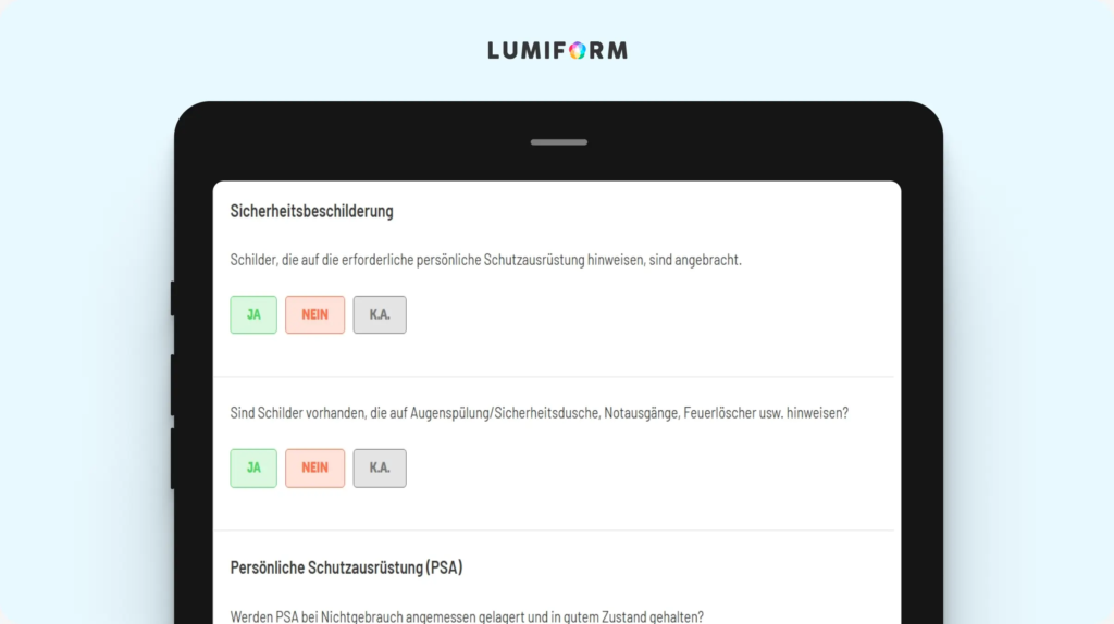 Checkliste Betriebsbegehung Arbeitssicherheit Vorlage