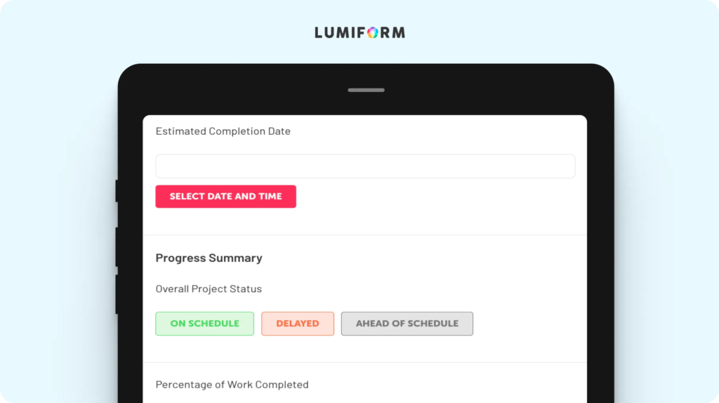 Construction work in progress report template