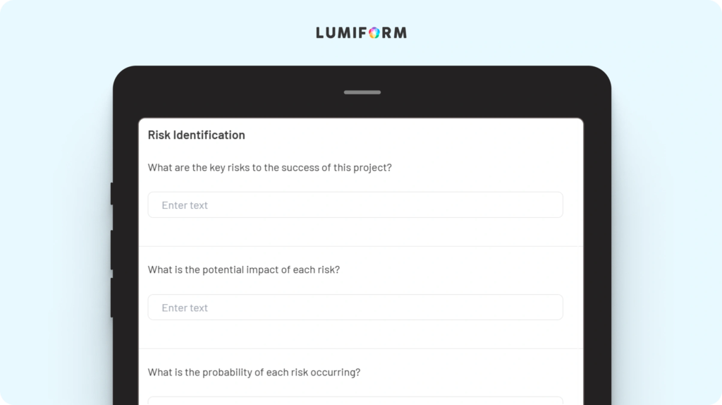 Risk management template for lean product development