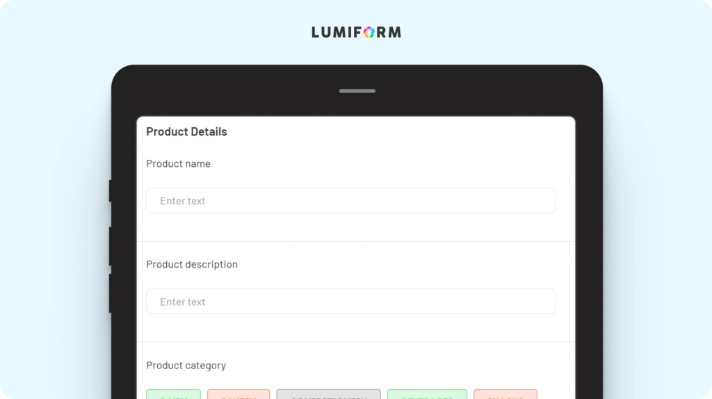 Food product development brief template
