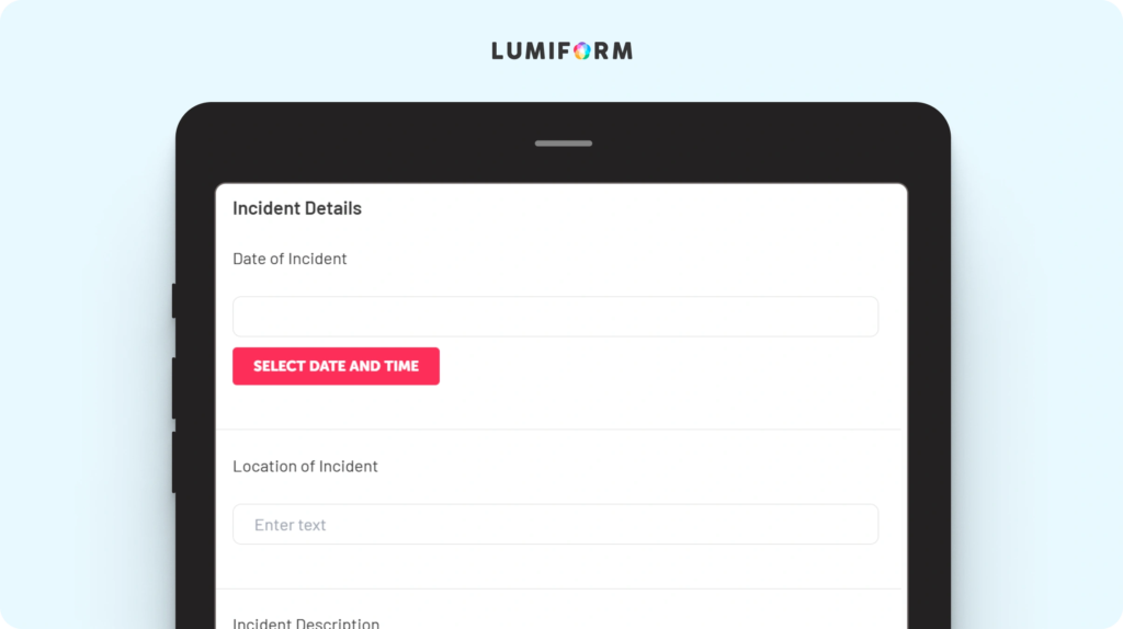 Health and safety incident report form