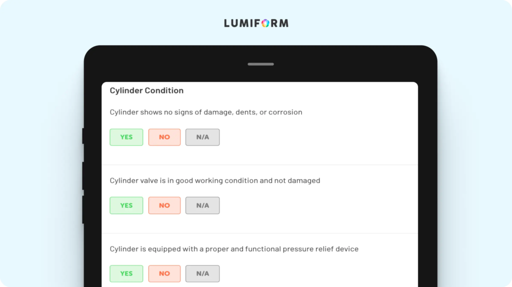Compressed gas cylinder safety checklist