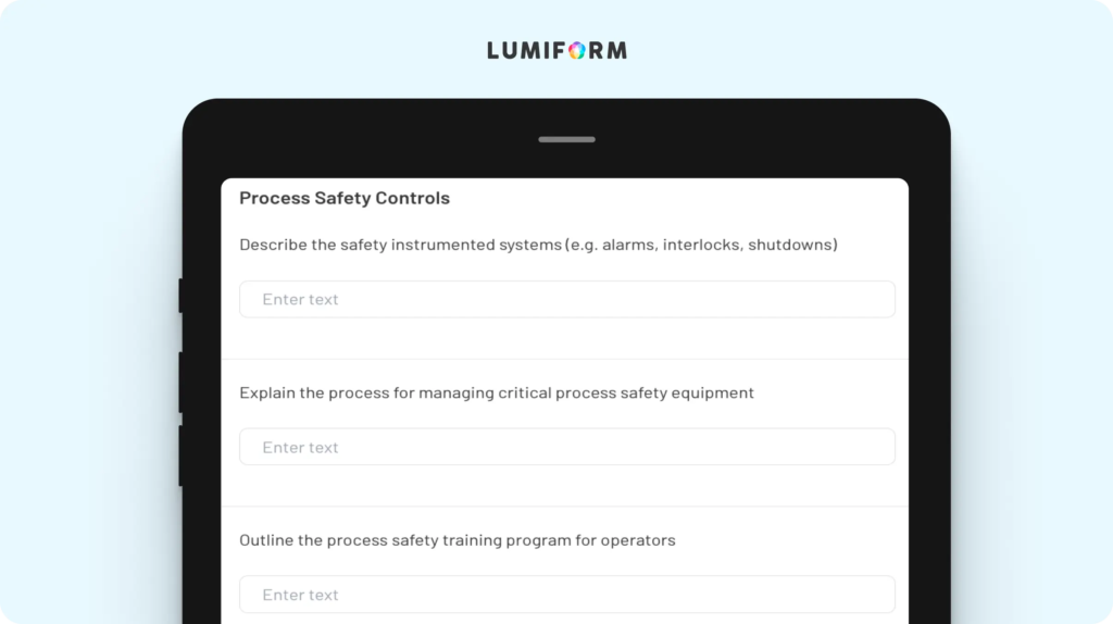 Process safety review checklist