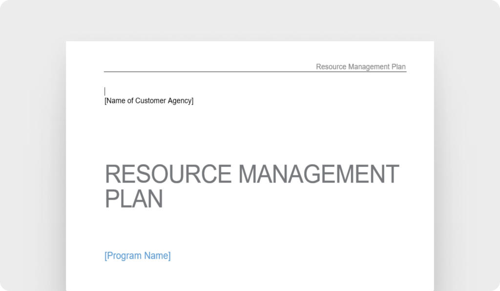 Resource management plan (GSA, USA Gov)