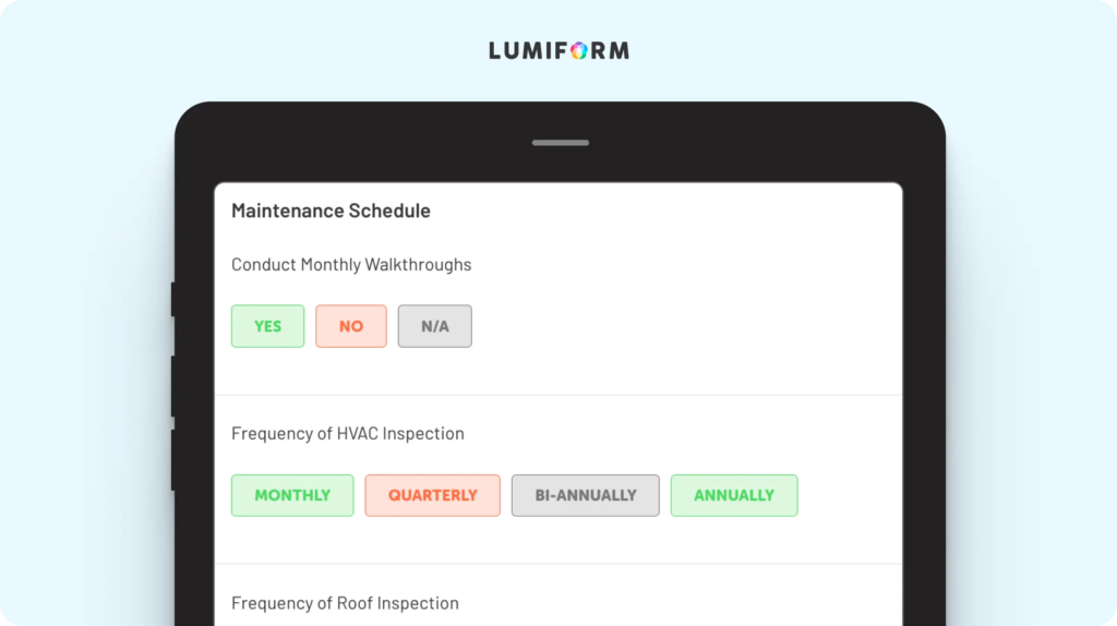 Building maintenance plan template