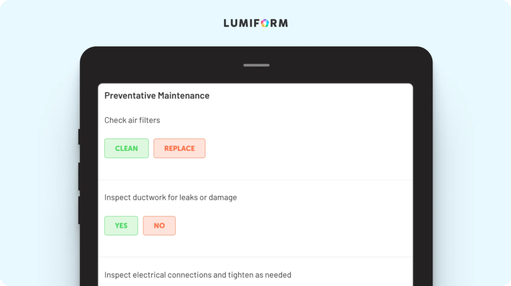 HVAC maintenance plan template