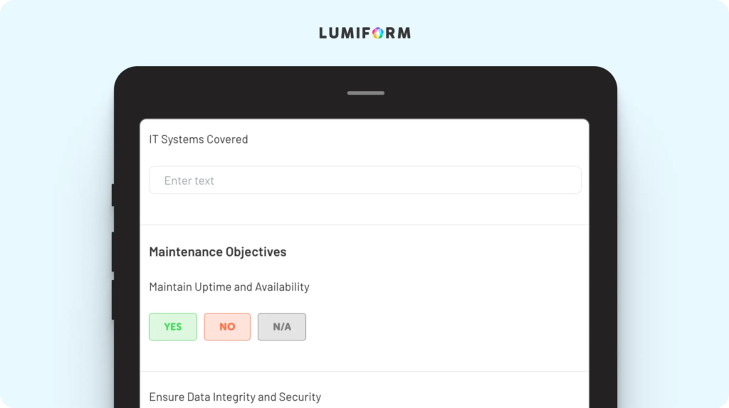 IT maintenance plan template
