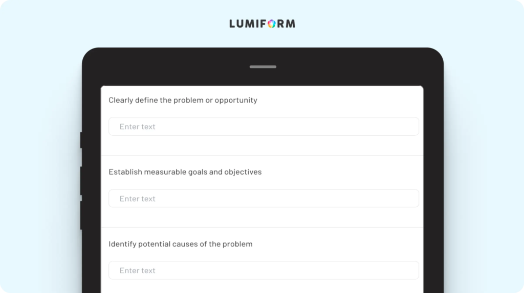 Plan Do Check Act template