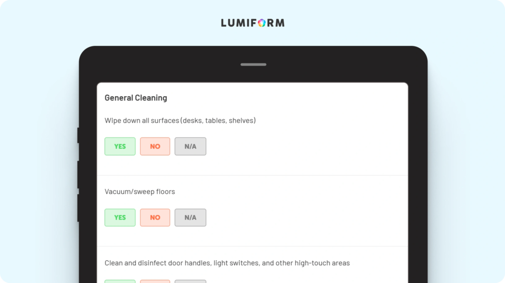 Deep cleaning office checklist