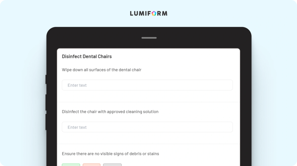 Dental office cleaning checklist