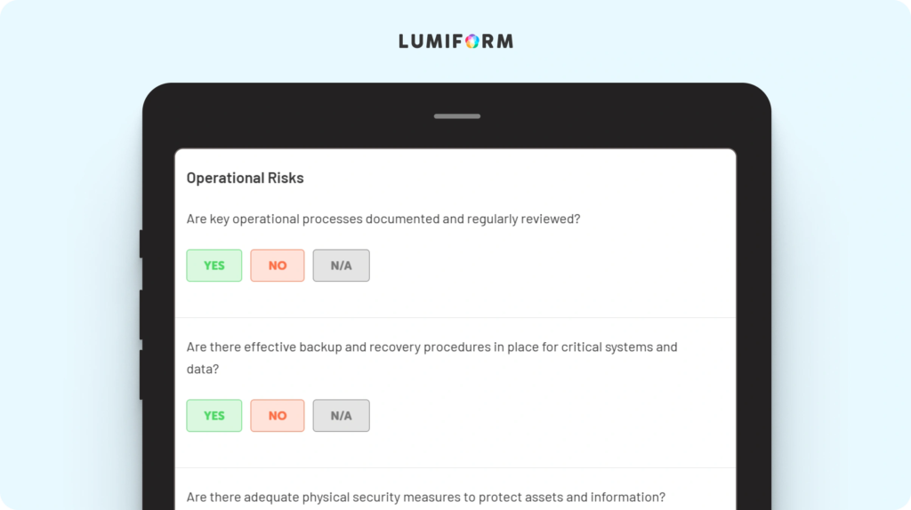 Operational risk control self assessment template