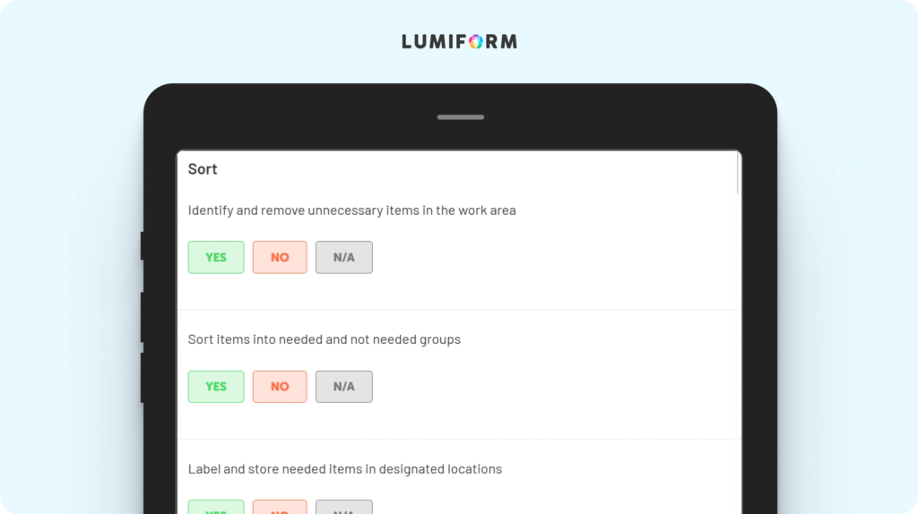 Lean 5S checklist