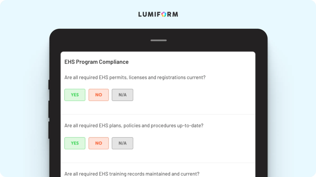 EHS internal audit checklist