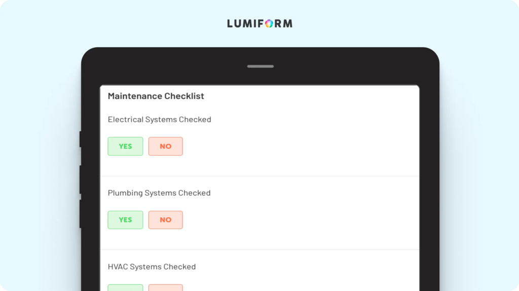 Facility maintenance log template