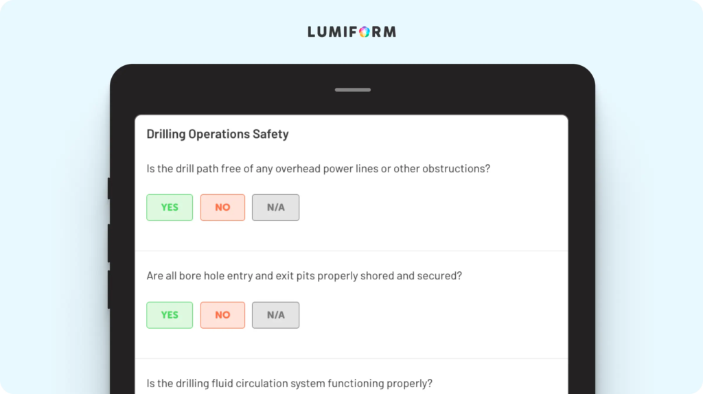 Horizontal directional drilling safety checklist