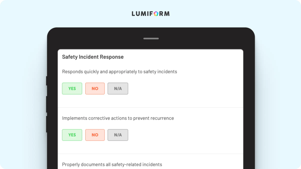 Safety performance review template