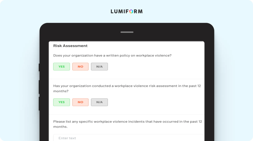 Workplace violence risk assessment template
