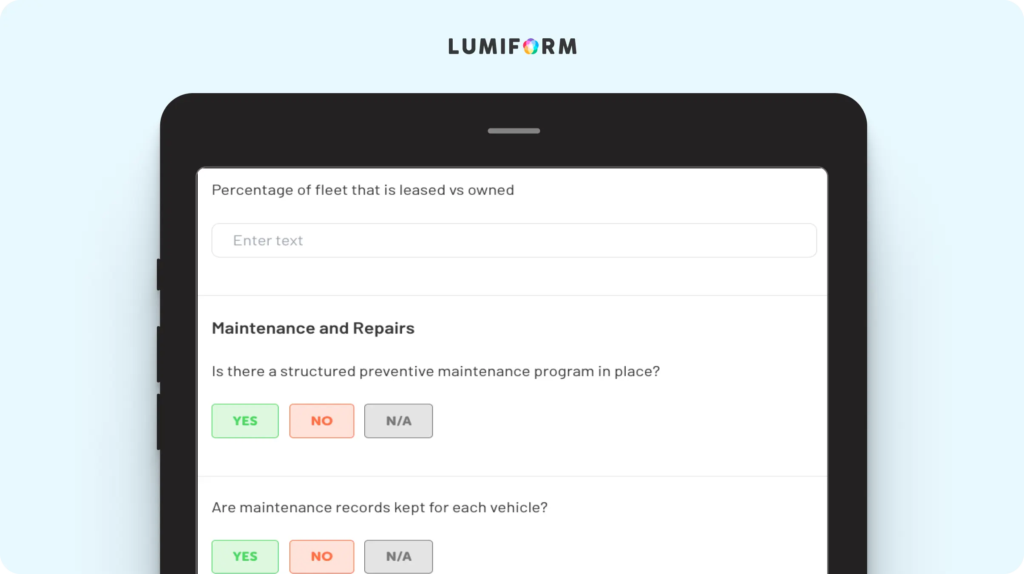 Fleet management audit checklist