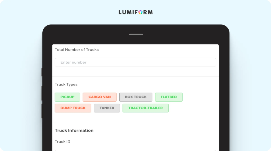 Truck fleet management template