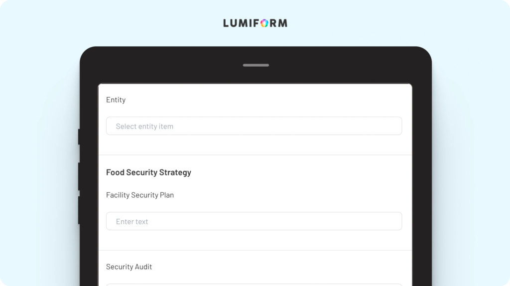 Food security plan template