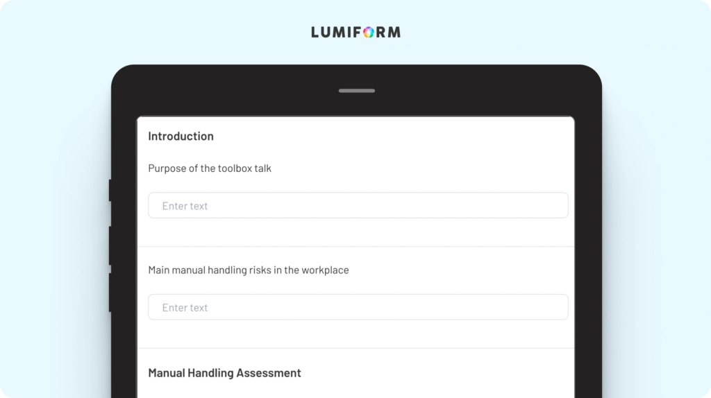 Manual handling toolbox talk template