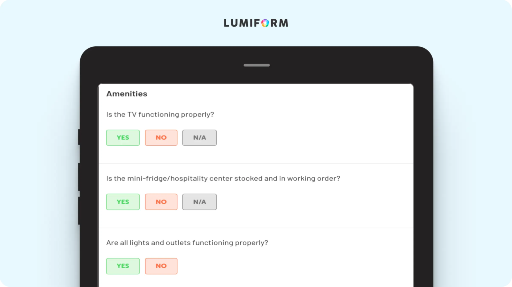Hotel room maintenance checklist template