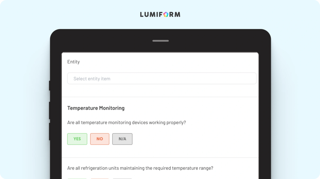 Refrigeration in production checklist