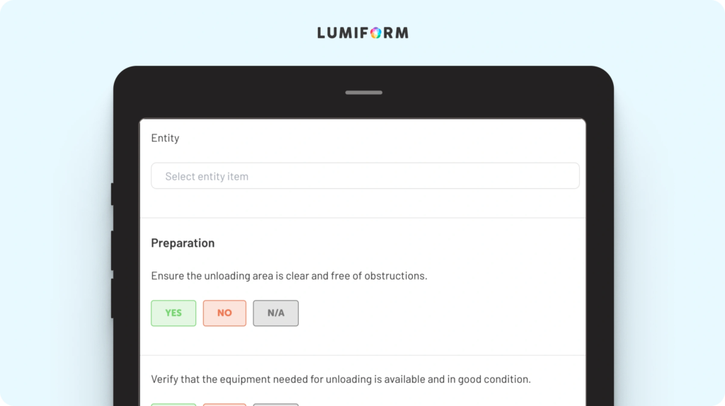 Unloading checklist