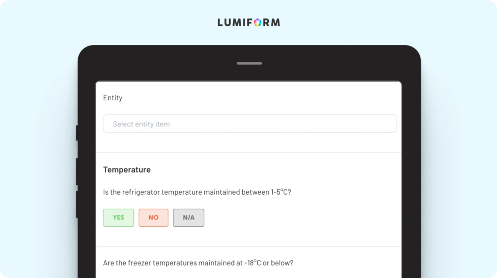 Refrigeration control checklist for gastronomy