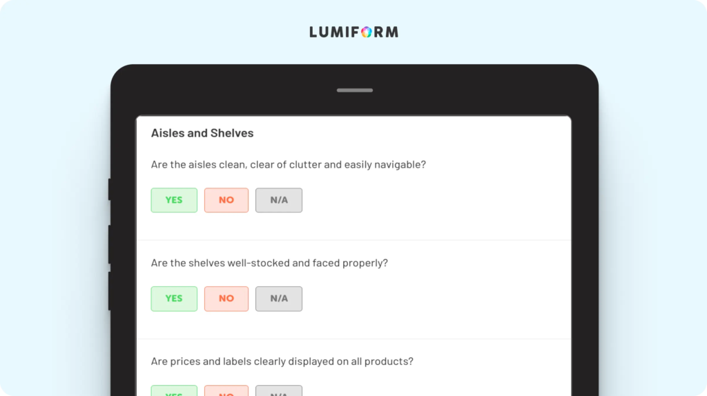 Supermarket audit checklist