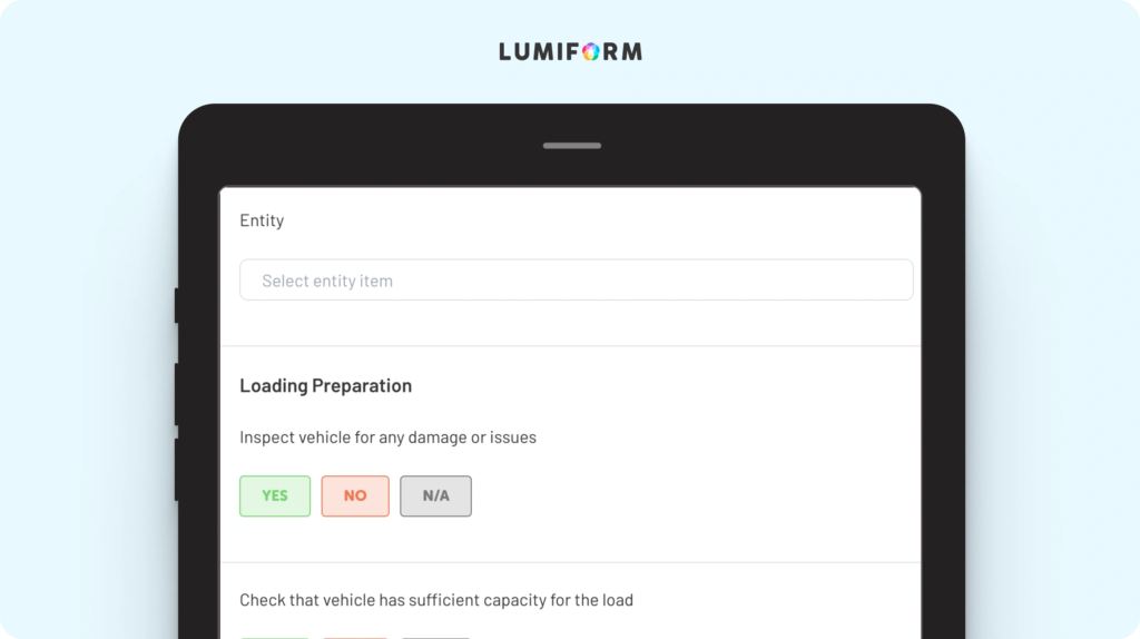 Vehicle loading checklist