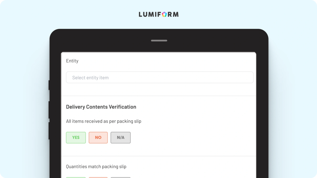 Retail delivery checklist